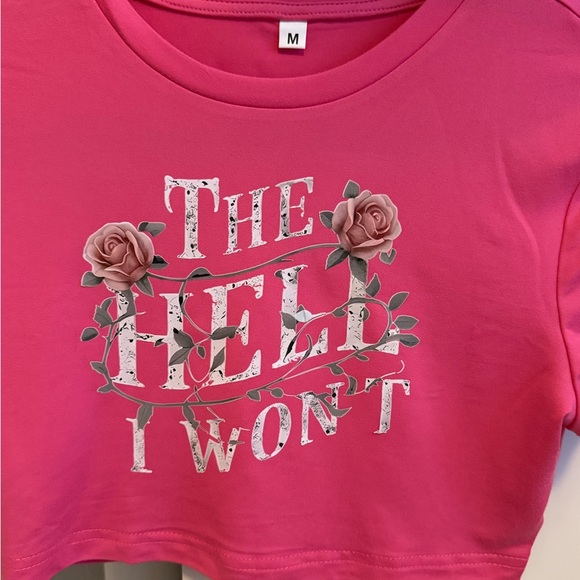 🎀custom🎀 2/$20 Pink Graphic Crop Top - Picture 4 of 6
